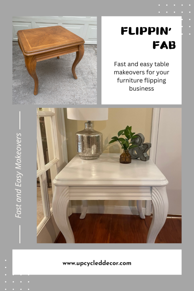 Quick and easy furniture makeovers that will increase profits. Brown dated table painted white.