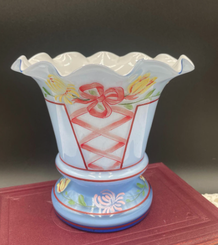 blue ruffled vase for Mother's Day Gift Ideas for Mom