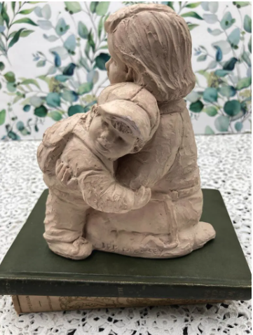 mother and son back to school figurine vintage gift for mom unique mother's day gift ideas vintage