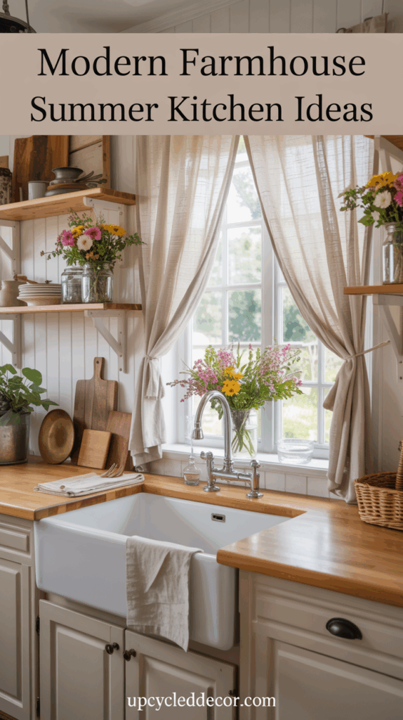 vintage summer kitchen decor idea for modern farmhouse kitchen