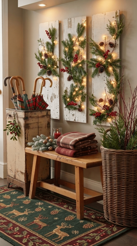 Christmas Wall Decor DIY: Lit Greenery Panels for Every Wall